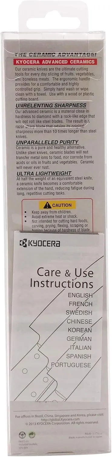 Kyocera Advanced Ceramic Revolution Series 3-inch Paring Knife, Orange Handle, White Blade