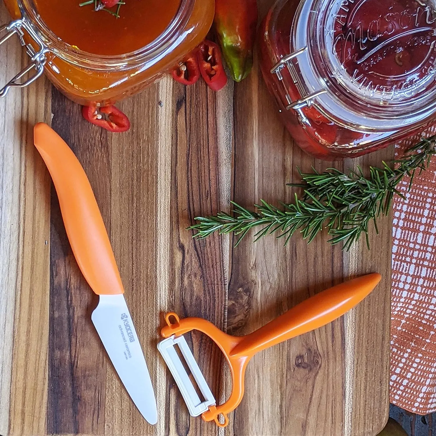 Kyocera Advanced Ceramic Revolution Series 3-inch Paring Knife, Orange Handle, White Blade