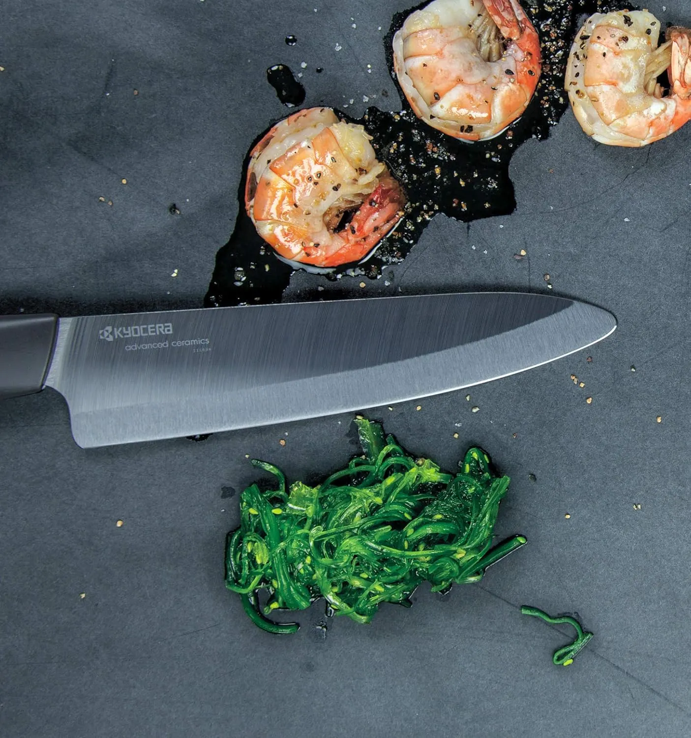 Kyocera FK-3PC-BKBK Ceramic Advanced Knife Set, 5.5" 4.5" 3", Black Handle With Black Blade