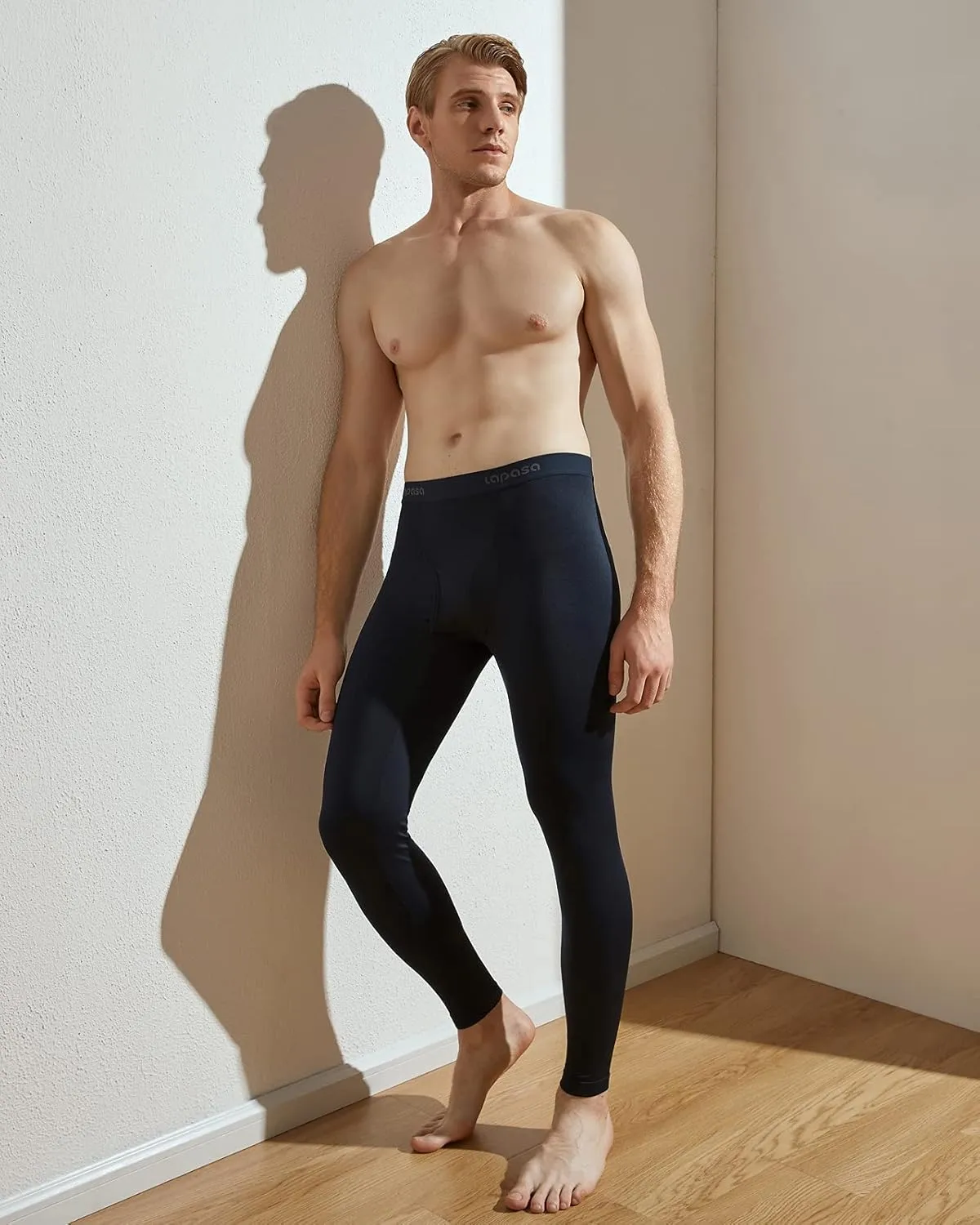 LAPASA Men's Thermal Underwear Bottom Long Johns Pants Base Layer Lightweight Midweight Heavyweight Cold Weather M10/M25/M56