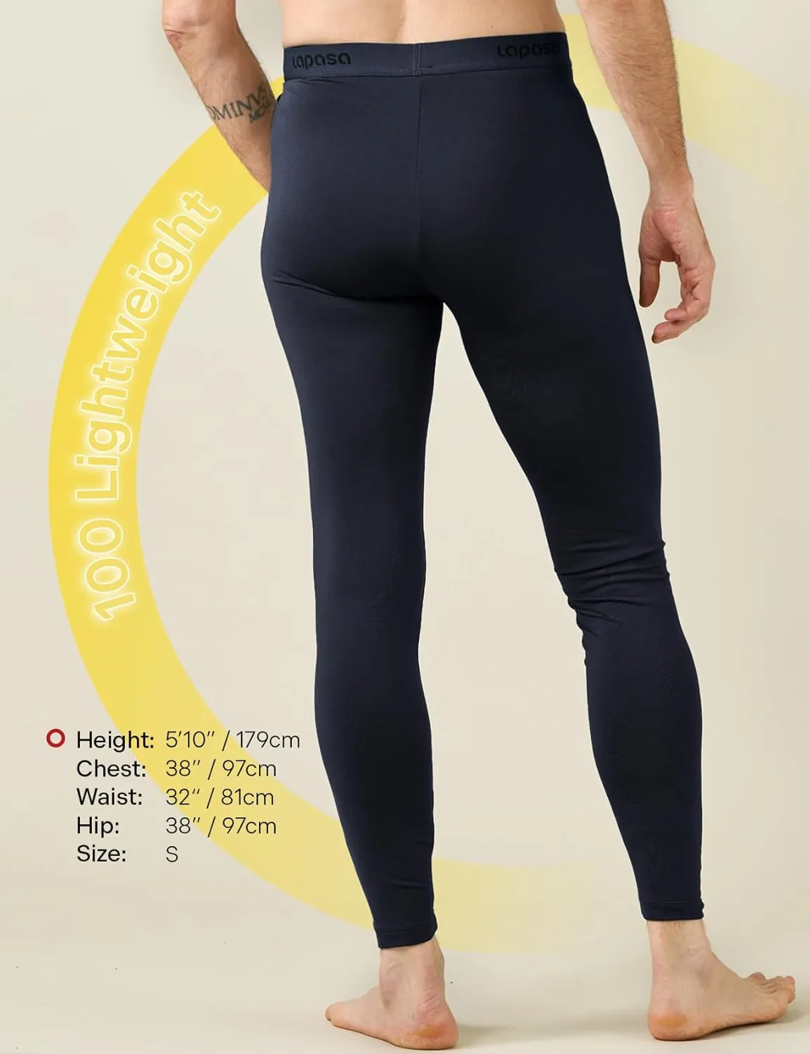 LAPASA Men's Thermal Underwear Bottom Long Johns Pants Base Layer Lightweight Midweight Heavyweight Cold Weather M10/M25/M56