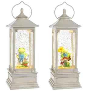 LED Glitter Frog Lantern