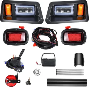 LED Golf Cart Light Kit for Yamaha G14 G16 G19 G22, Golf Cart Deluxe Headlight Taillights,Low/High Beam with Turn Signal