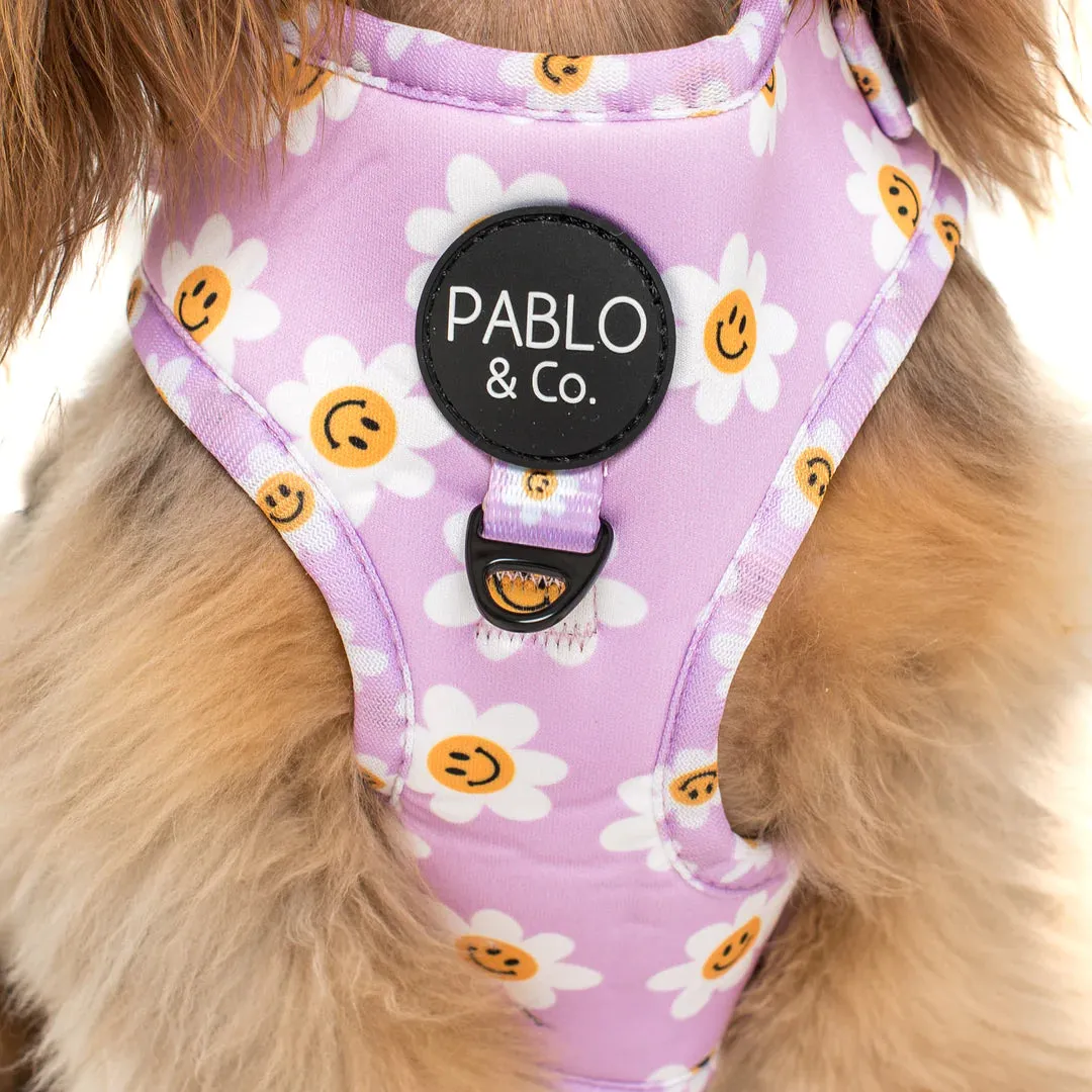 Lilac Smiley Flowers Adjustable Harness