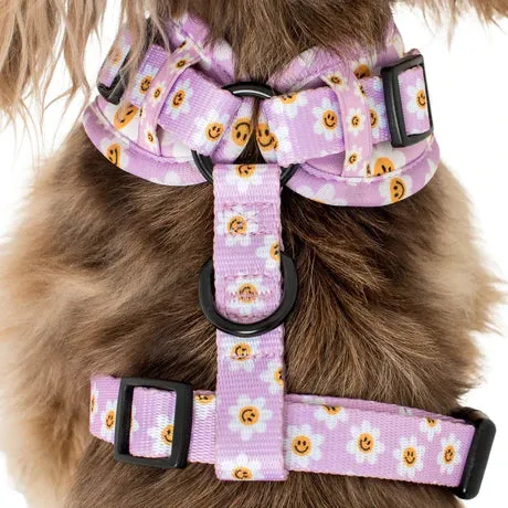 Lilac Smiley Flowers Adjustable Harness