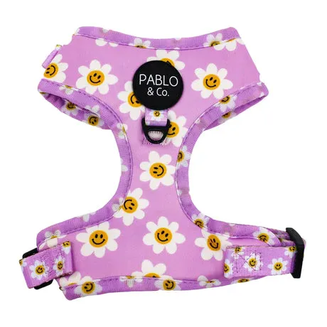 Lilac Smiley Flowers Adjustable Harness