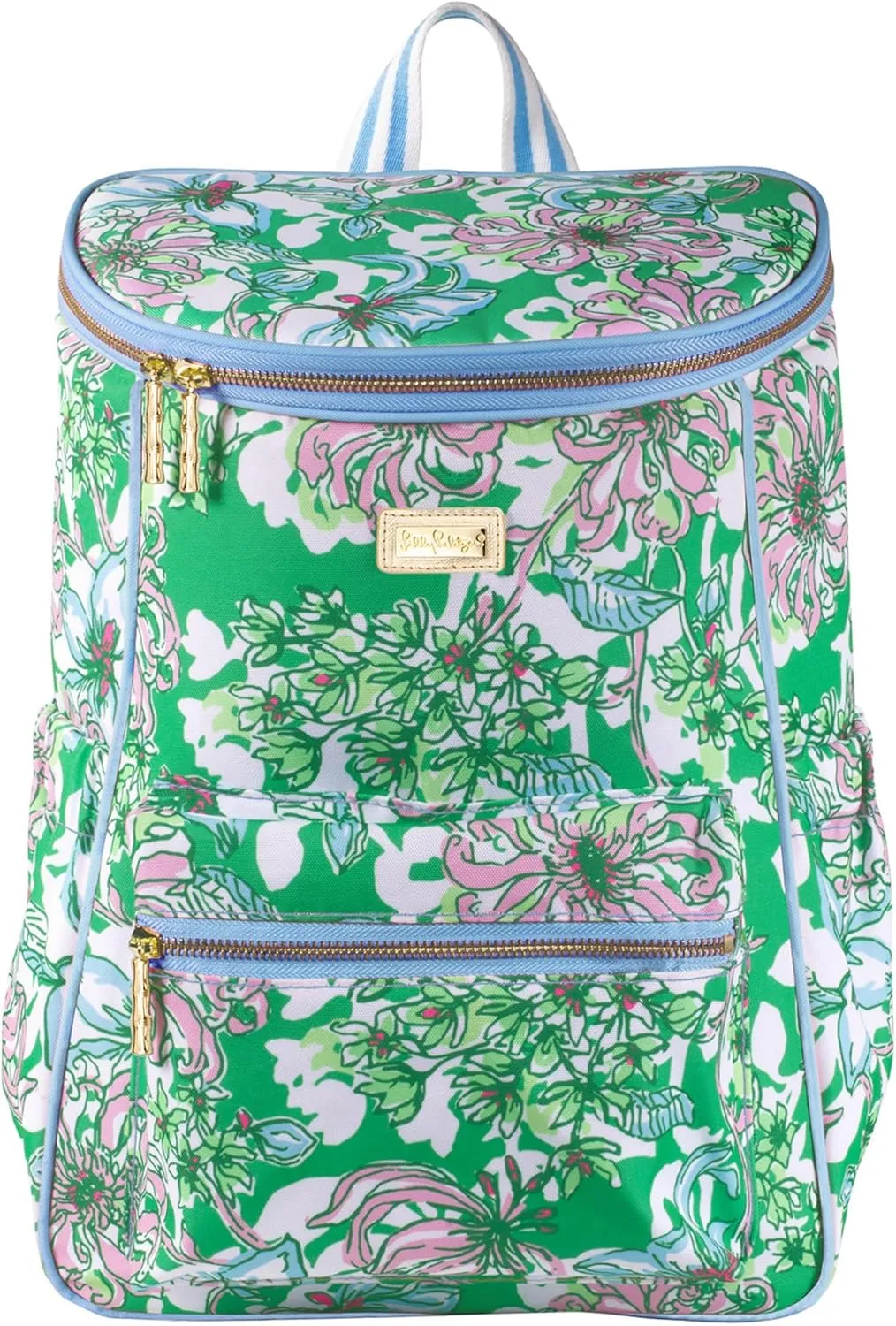 Lilly Pulitzer Insulted Backpack Cooler Large Capacity, Green Portable Soft Cooler Bag for Picnics, Beach, Pool, Hiking, Blossom Views