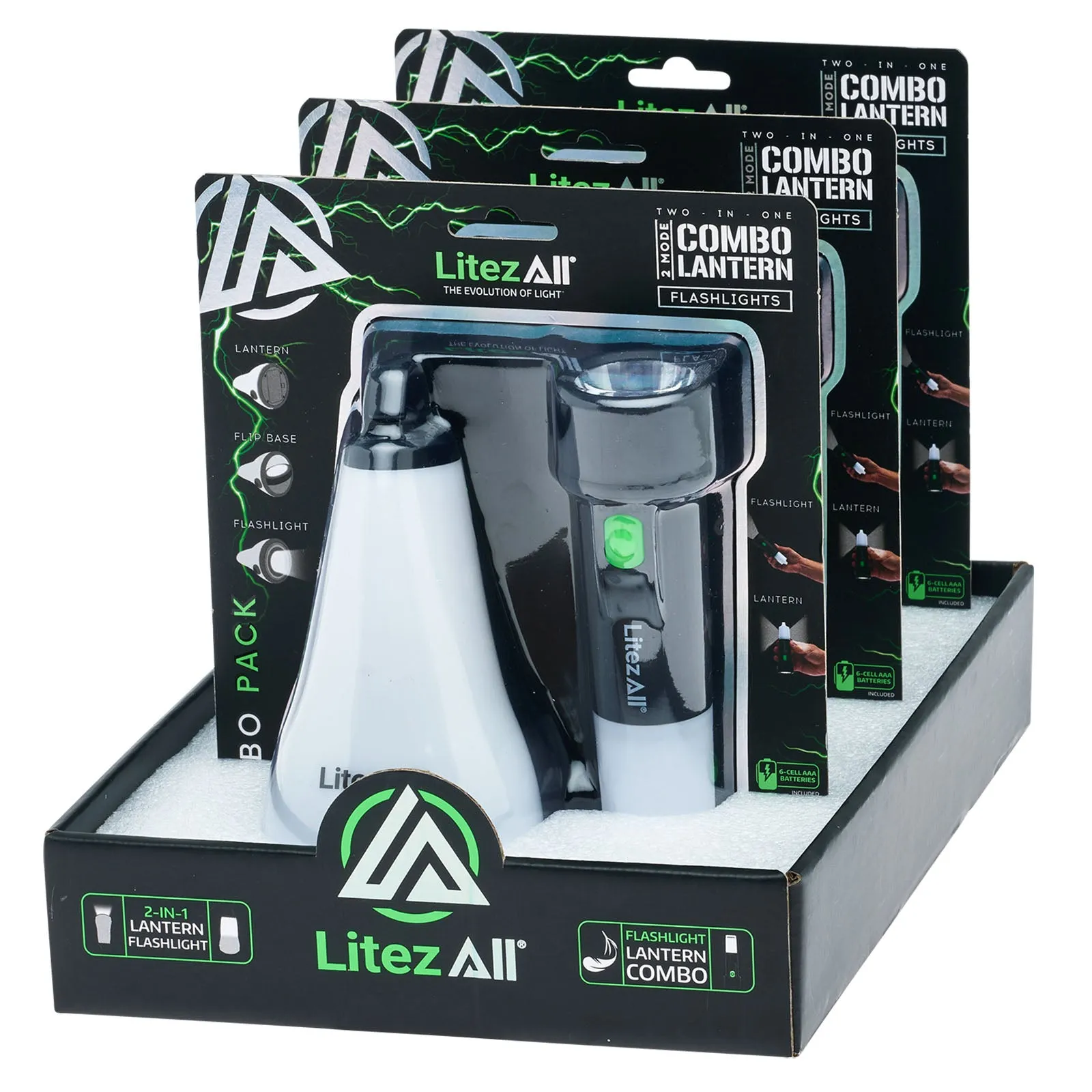 LitezAll Combo Lantern and Flashlight Combo 2 Pack