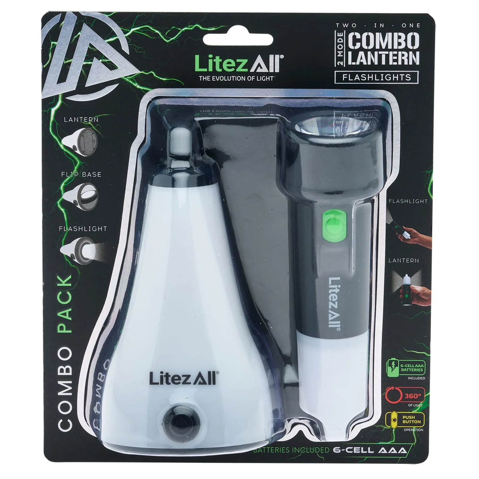 LitezAll Combo Lantern and Flashlight Combo 2 Pack