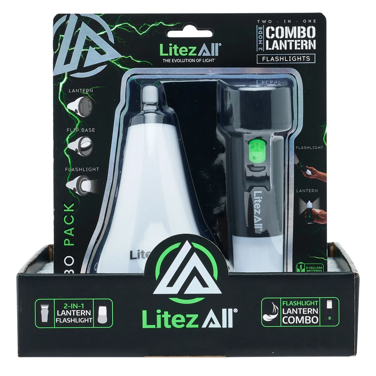 LitezAll Combo Lantern and Flashlight Combo 2 Pack
