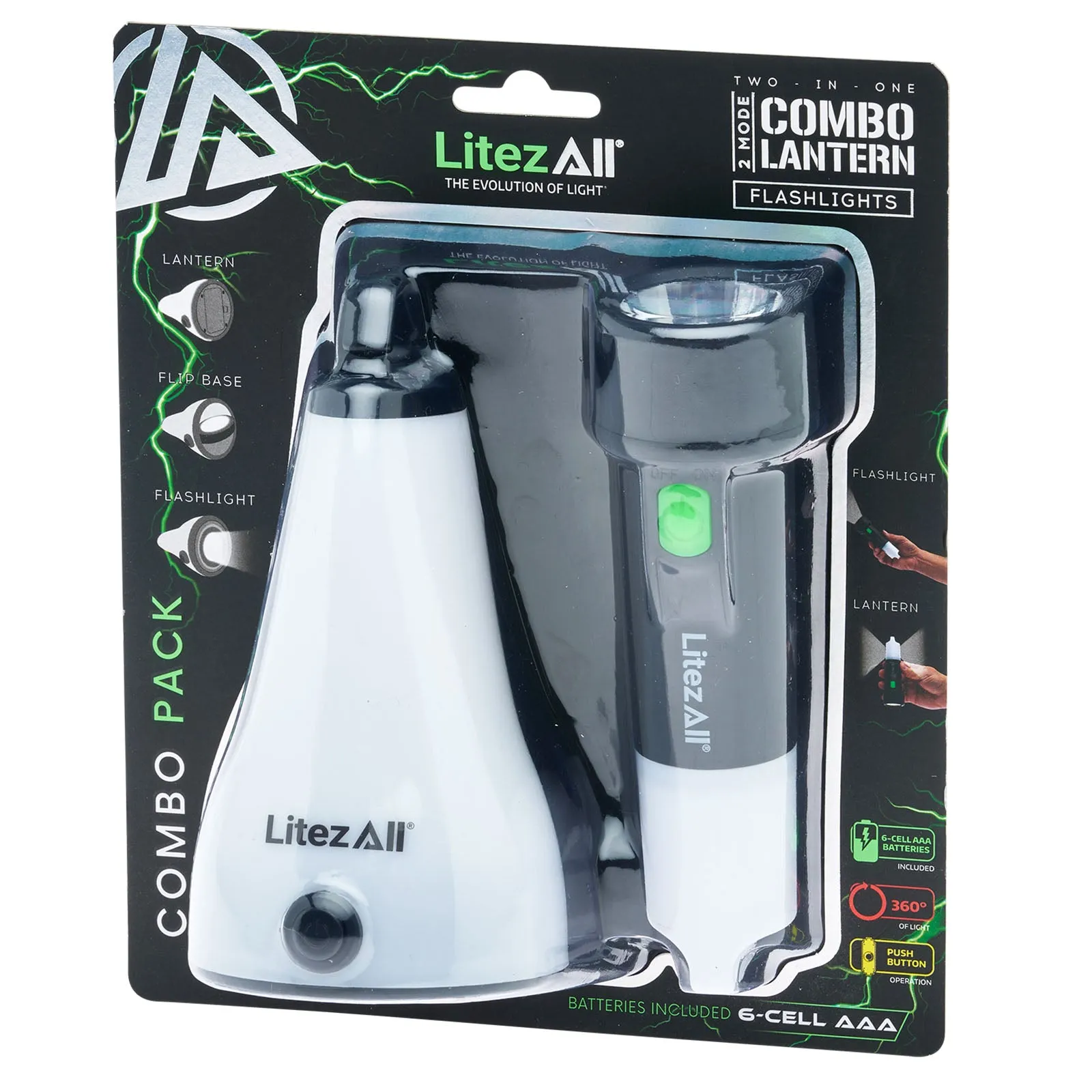 LitezAll Combo Lantern and Flashlight Combo 2 Pack