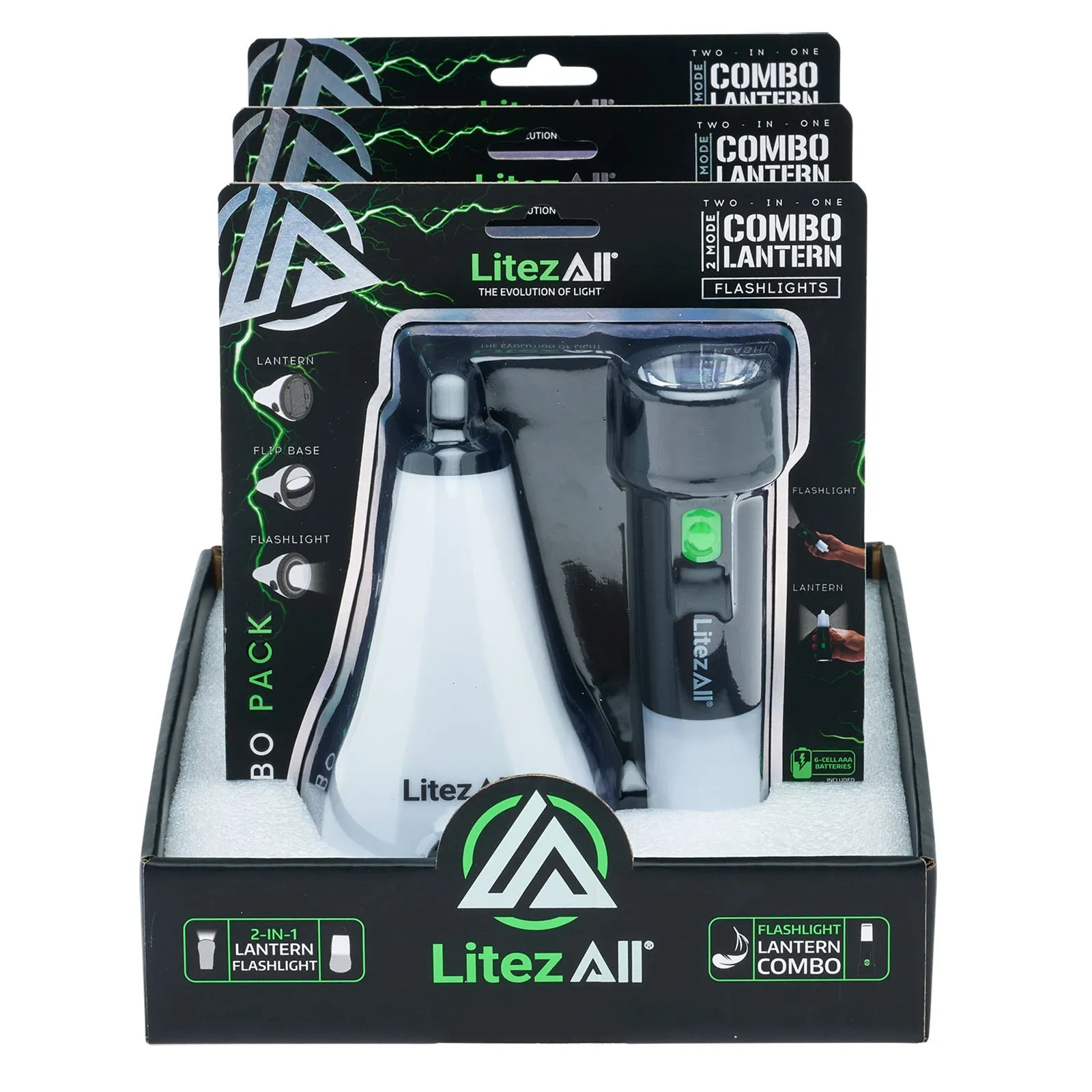LitezAll Combo Lantern and Flashlight Combo 2 Pack
