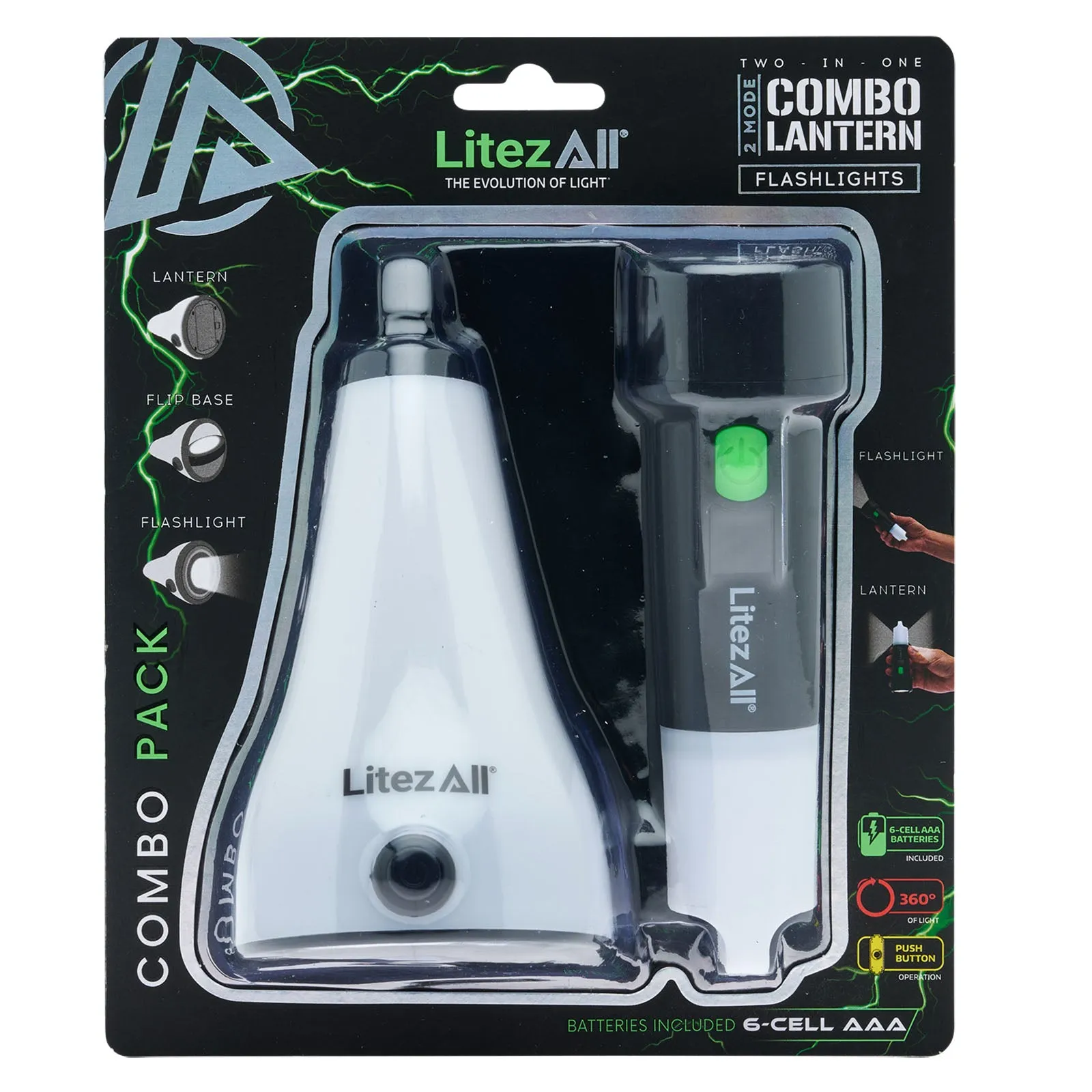 LitezAll Combo Lantern and Flashlight Combo 2 Pack