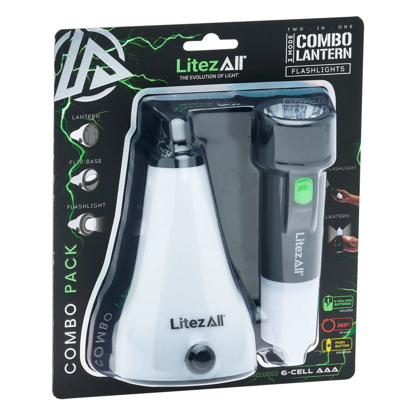 LitezAll Combo Lantern and Flashlight Combo 2 Pack