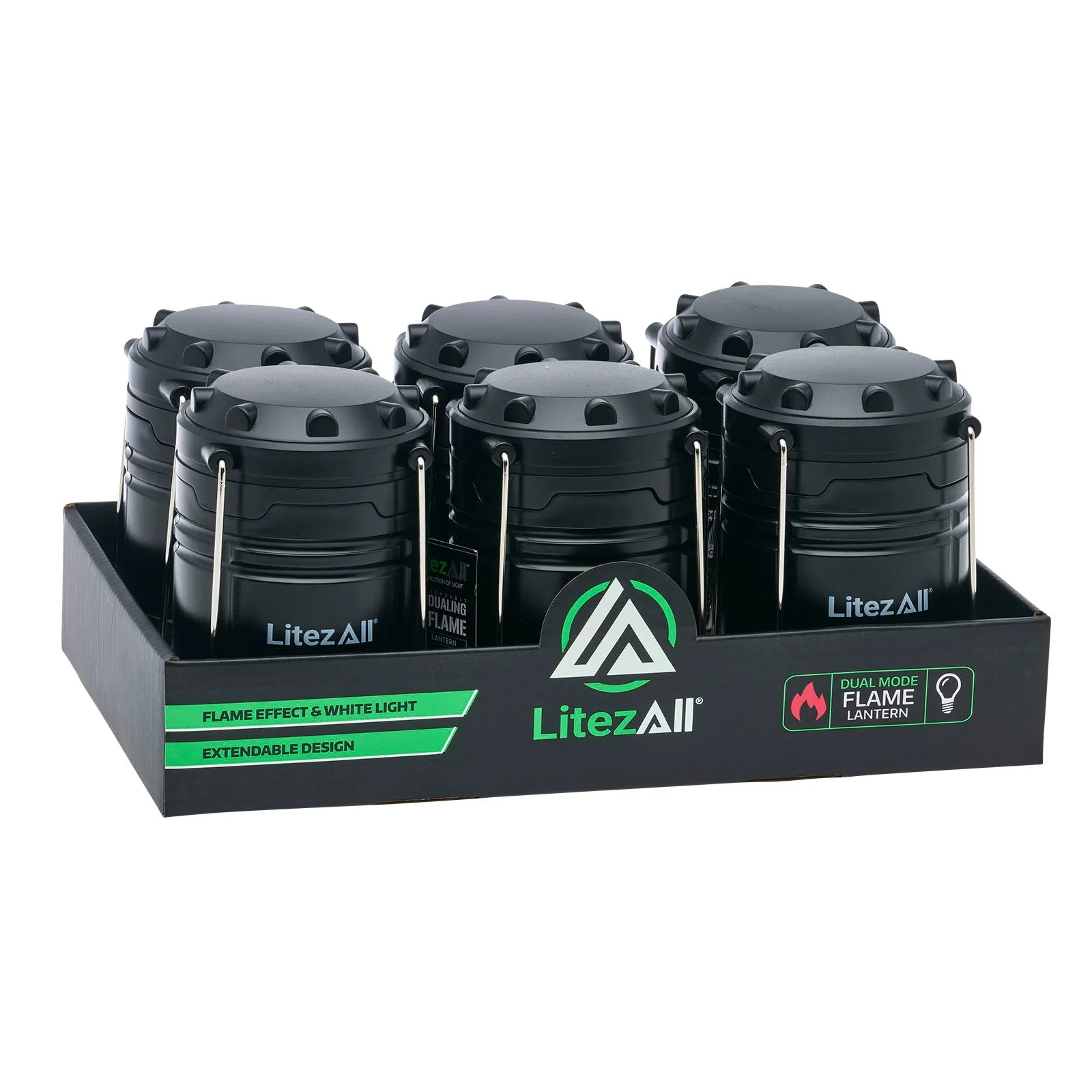 LitezAll Pull Up Lantern with Simulated Flame
