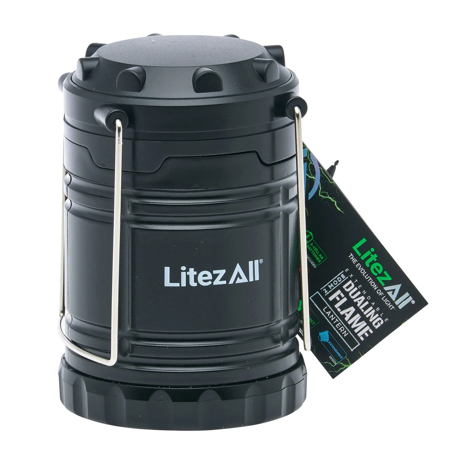 LitezAll Pull Up Lantern with Simulated Flame