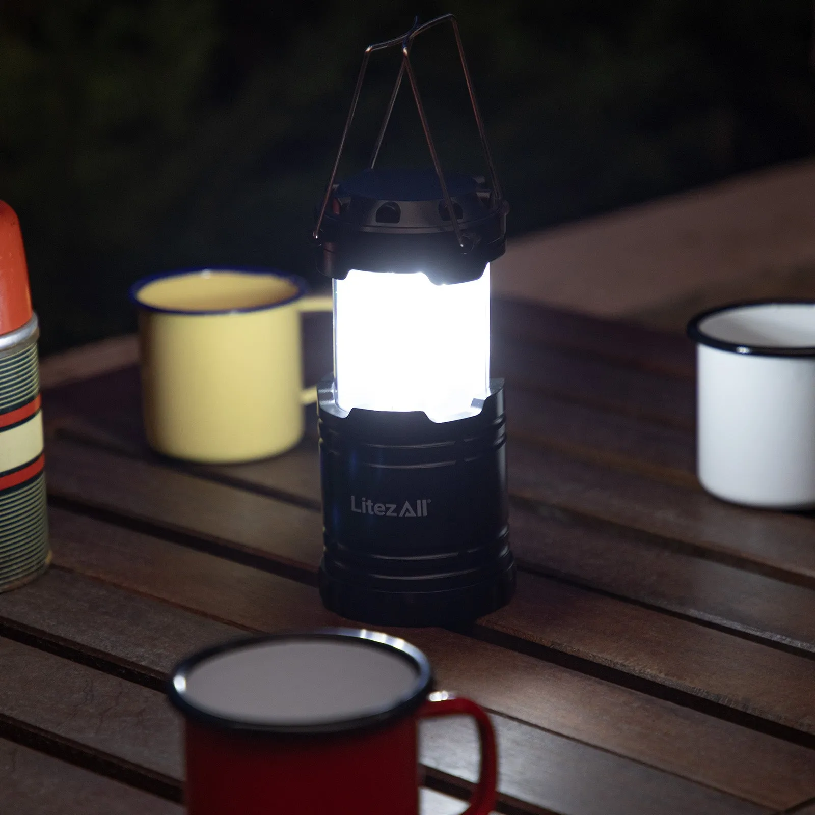 LitezAll Pull Up Lantern with Simulated Flame