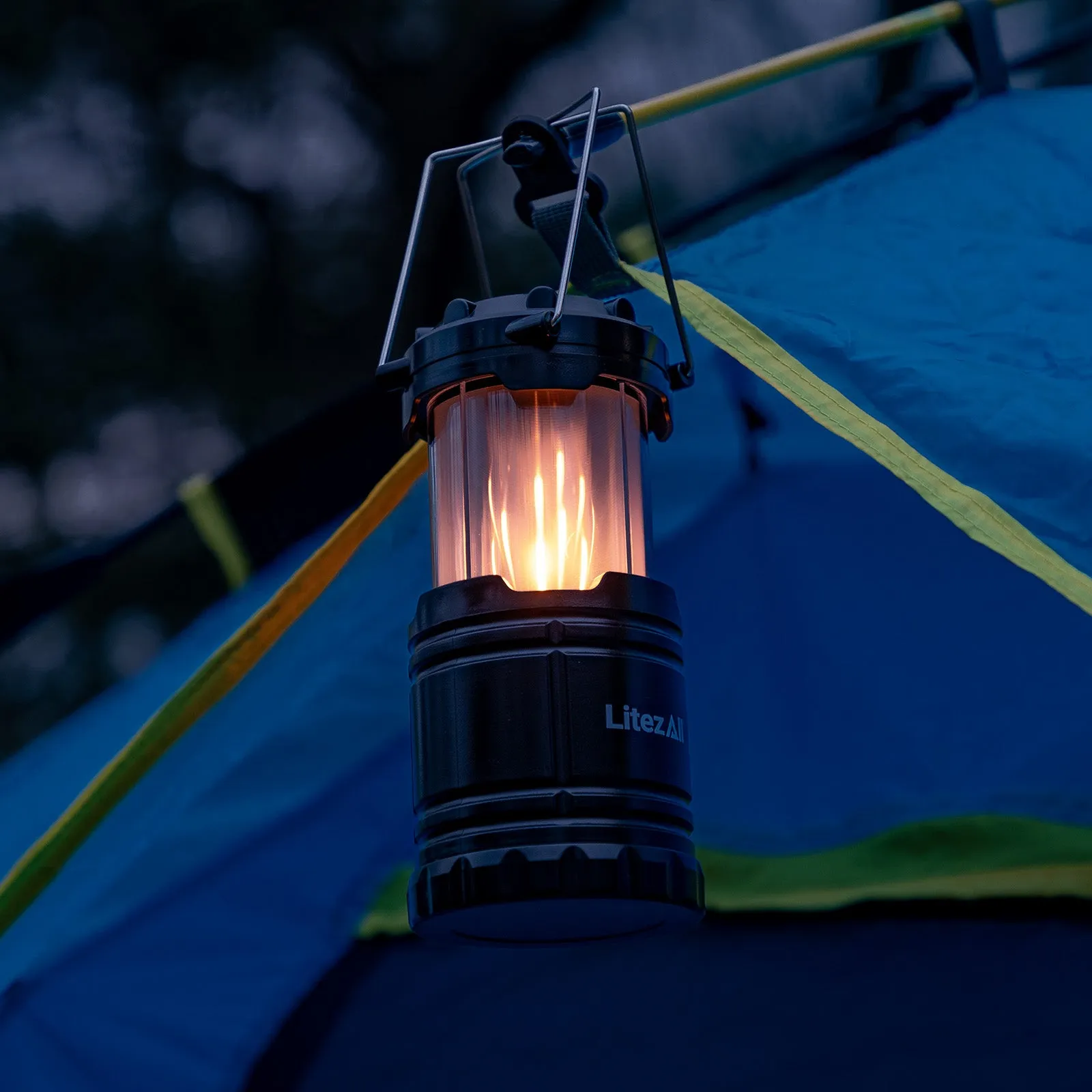 LitezAll Pull Up Lantern with Simulated Flame