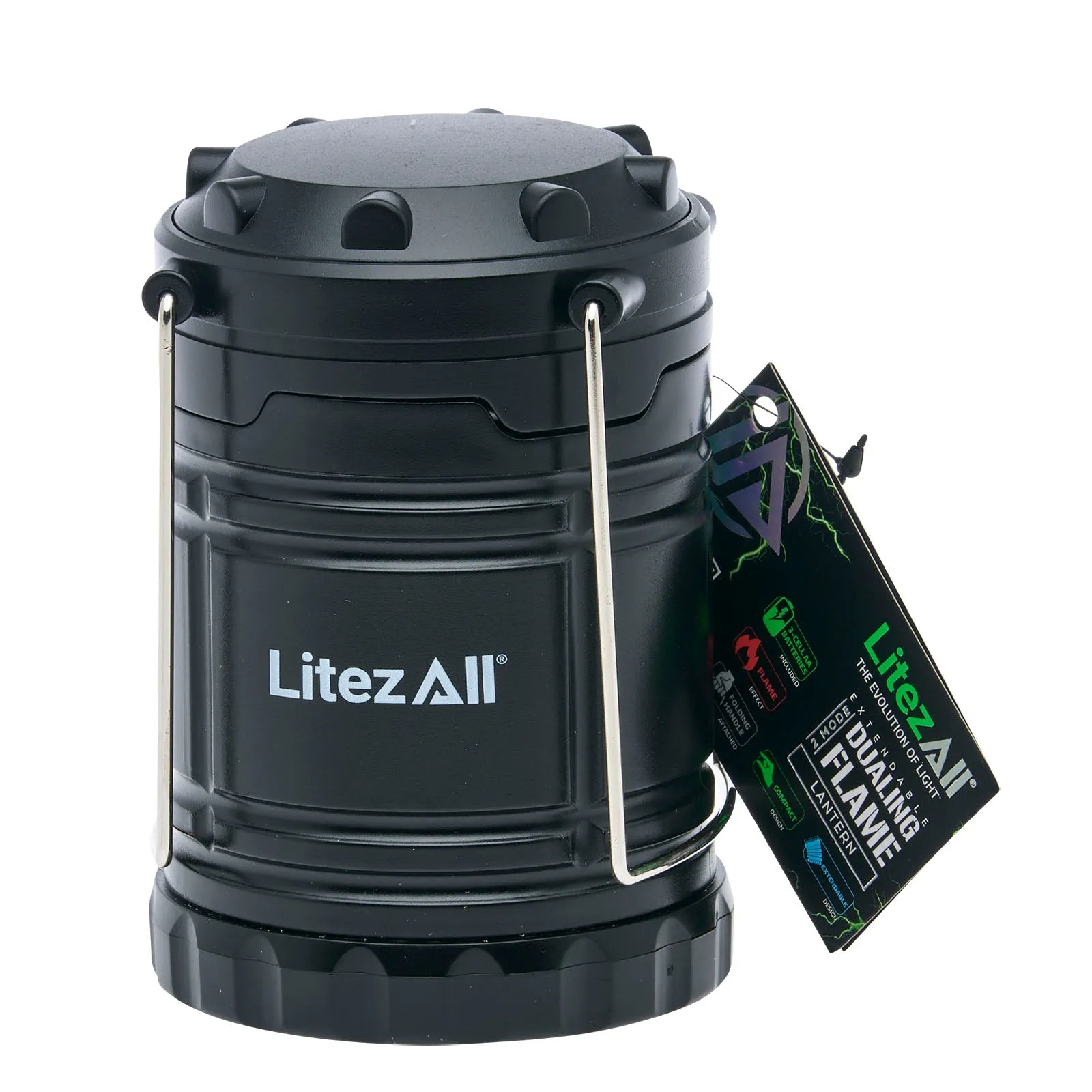 LitezAll Pull Up Lantern with Simulated Flame