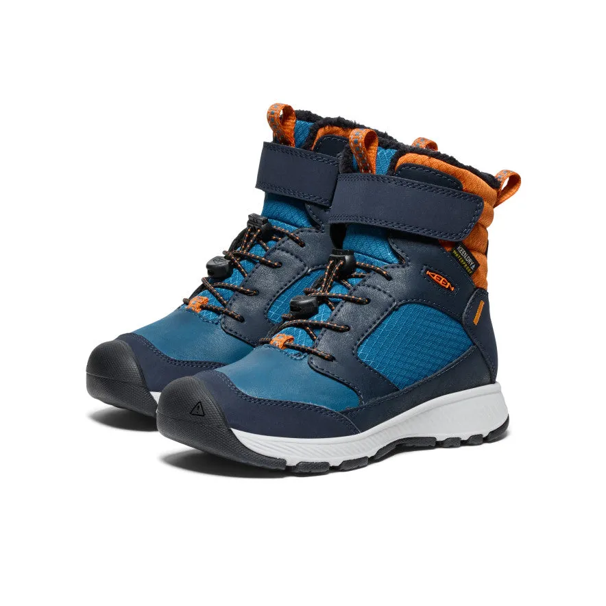 Little Kids' Skua Waterproof Winter Boot - Sky Captain/Gold Flame