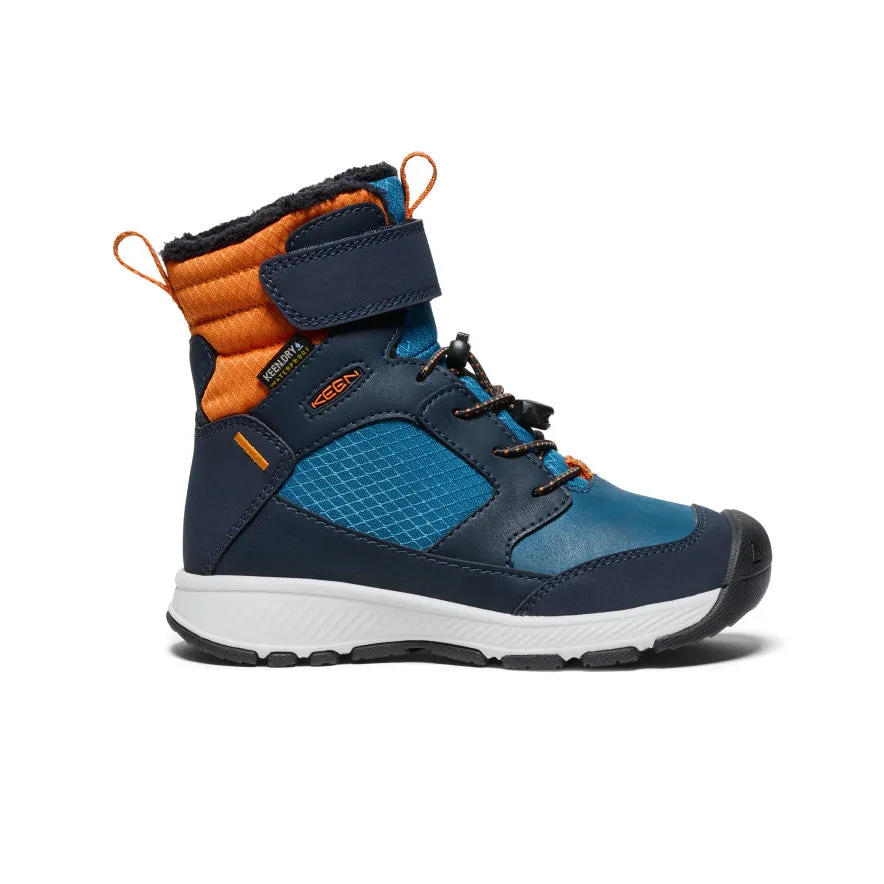 Little Kids' Skua Waterproof Winter Boot - Sky Captain/Gold Flame