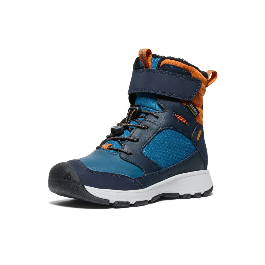 Little Kids' Skua Waterproof Winter Boot - Sky Captain/Gold Flame
