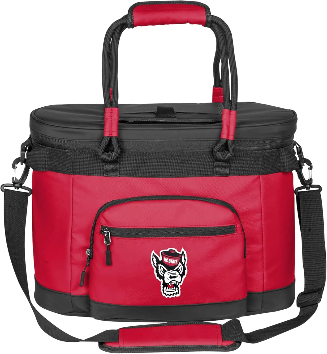 Logo Brands NCAA North Carolina State Wolfpack 35 Can Flex Cooler -Collapsible Heat-Sealed Leak-Proof Lining Soft Cooler with Easy-Access Top Hatch for Tailgating, Camping, Beach, and Game Day