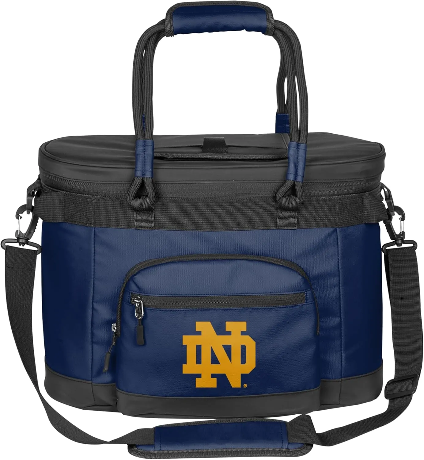 Logo Brands NCAA Notre Dame Fighting Irish 35 Can Flex Cooler -Collapsible Heat-Sealed Leak-Proof Lining Soft Cooler with Easy-Access Top Hatch for Tailgating, Camping, Beach, and Game Day