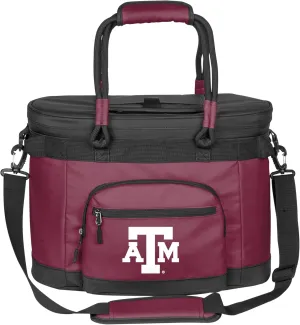 Logo Brands NCAA Texas A&M Aggies 35 Can Flex Cooler -Collapsible Heat-Sealed Leak-Proof Lining Soft Cooler with Easy-Access Top Hatch for Tailgating, Camping, Beach, and Game Day