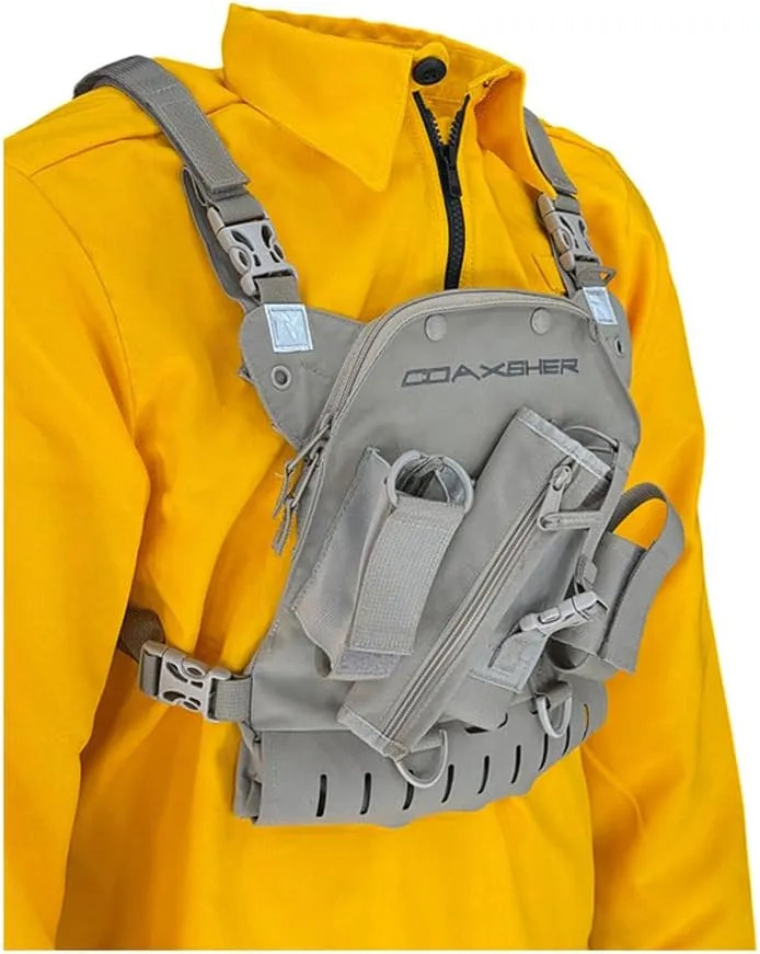 LS-1 Response Radio Chest Harness for 2 Way Radio & Electronics | Search & Rescue, Ski Patrol, Emergency Response - Desert Tan