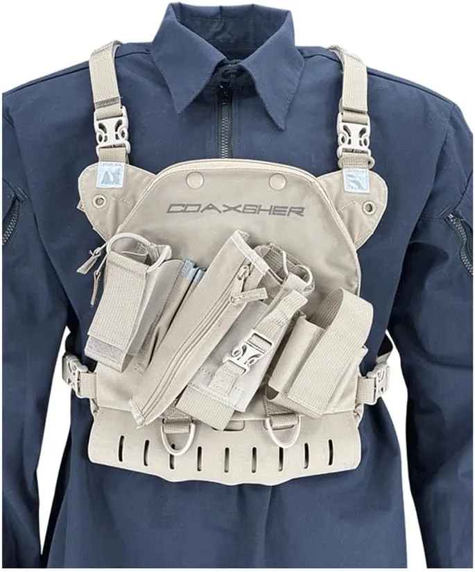 LS-1 Response Radio Chest Harness for 2 Way Radio & Electronics | Search & Rescue, Ski Patrol, Emergency Response - Desert Tan