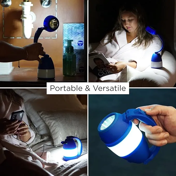 Lumenology 4-in-1 Portable Flashlight, Lamp, & Lantern with USB Power Bank (Blue)