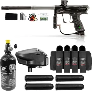 Maddog Dye Rize CZR Full Auto Paintball Gun Marker w/ 48/3000 HPA Paintball Tank, Empire Halo Too Electronic Paintball Loader, 4-Pod Paintball Harness & (4) Paintball Pods Starter Package