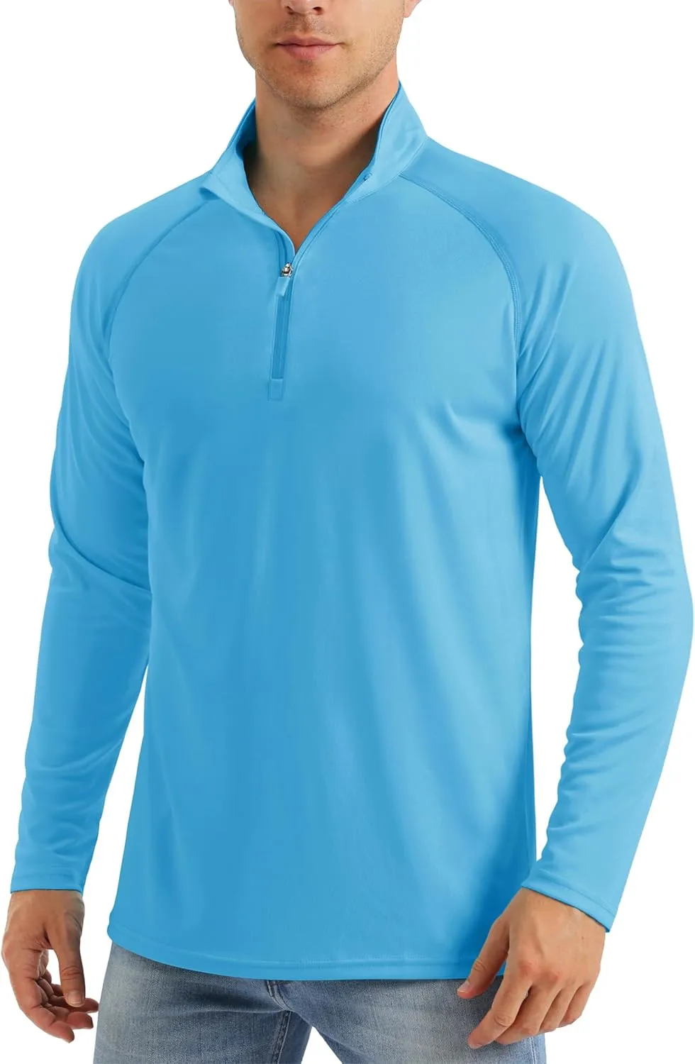MAGCOMSEN Men's Long Sleeve Sun Shirts UPF 50  Tees 1/4 Zip Up Fishing Running Rash Guard T-Shirts Outdoor Shirt