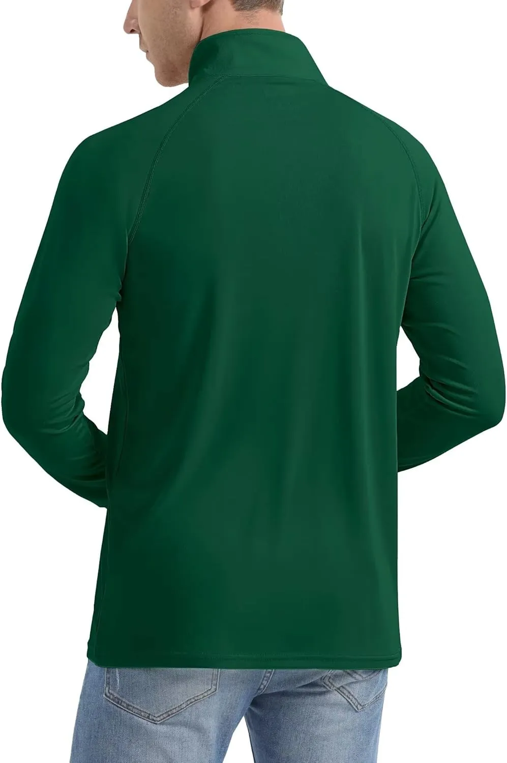 MAGCOMSEN Men's Long Sleeve Sun Shirts UPF 50  Tees 1/4 Zip Up Fishing Running Rash Guard T-Shirts Outdoor Shirt