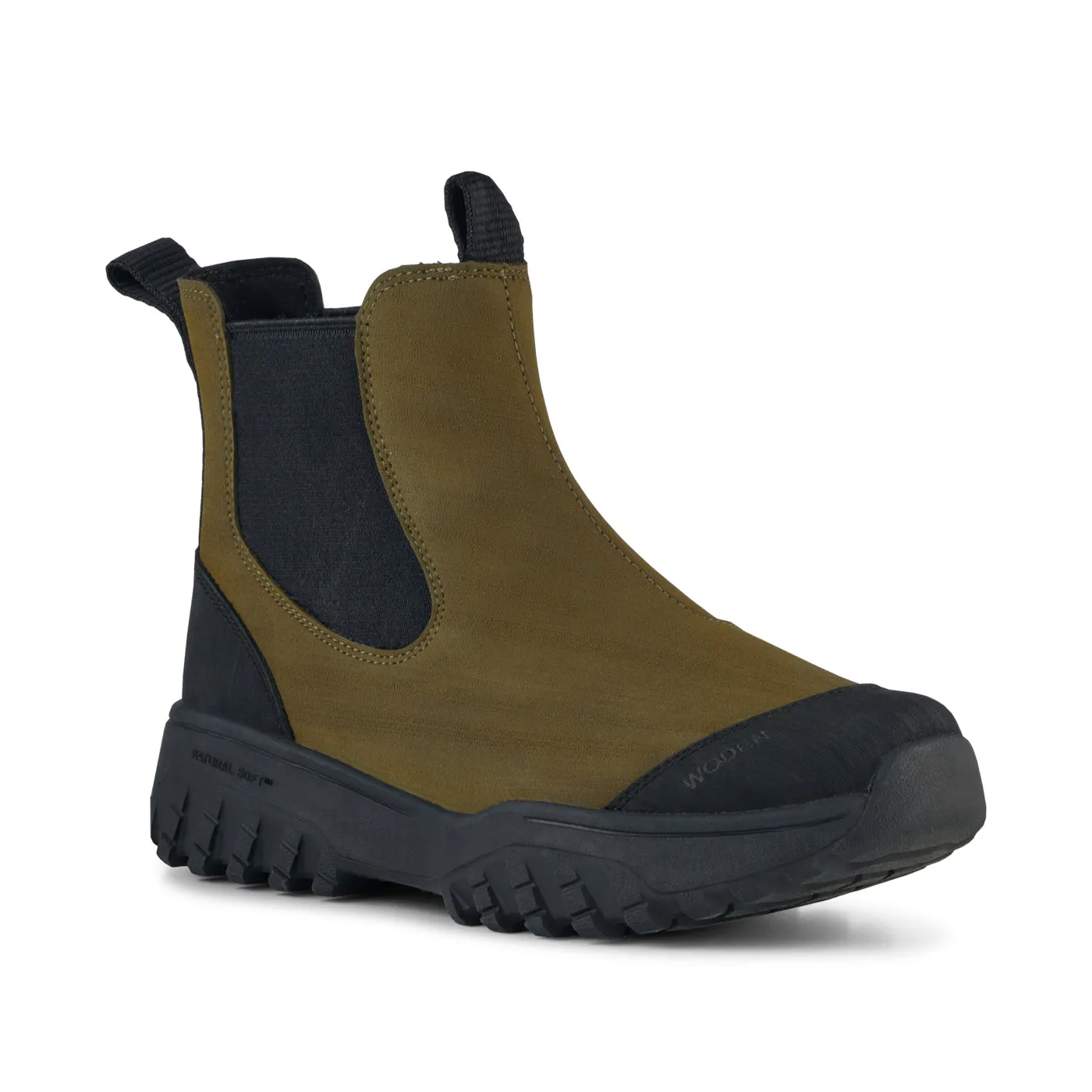 Magda Rubber Track Boot - Dark Olive/Black