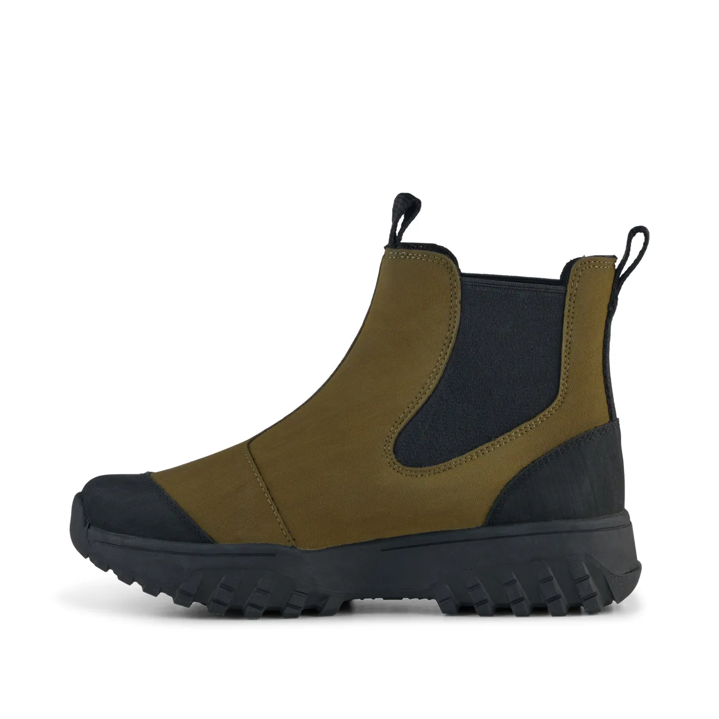 Magda Rubber Track Boot - Dark Olive/Black