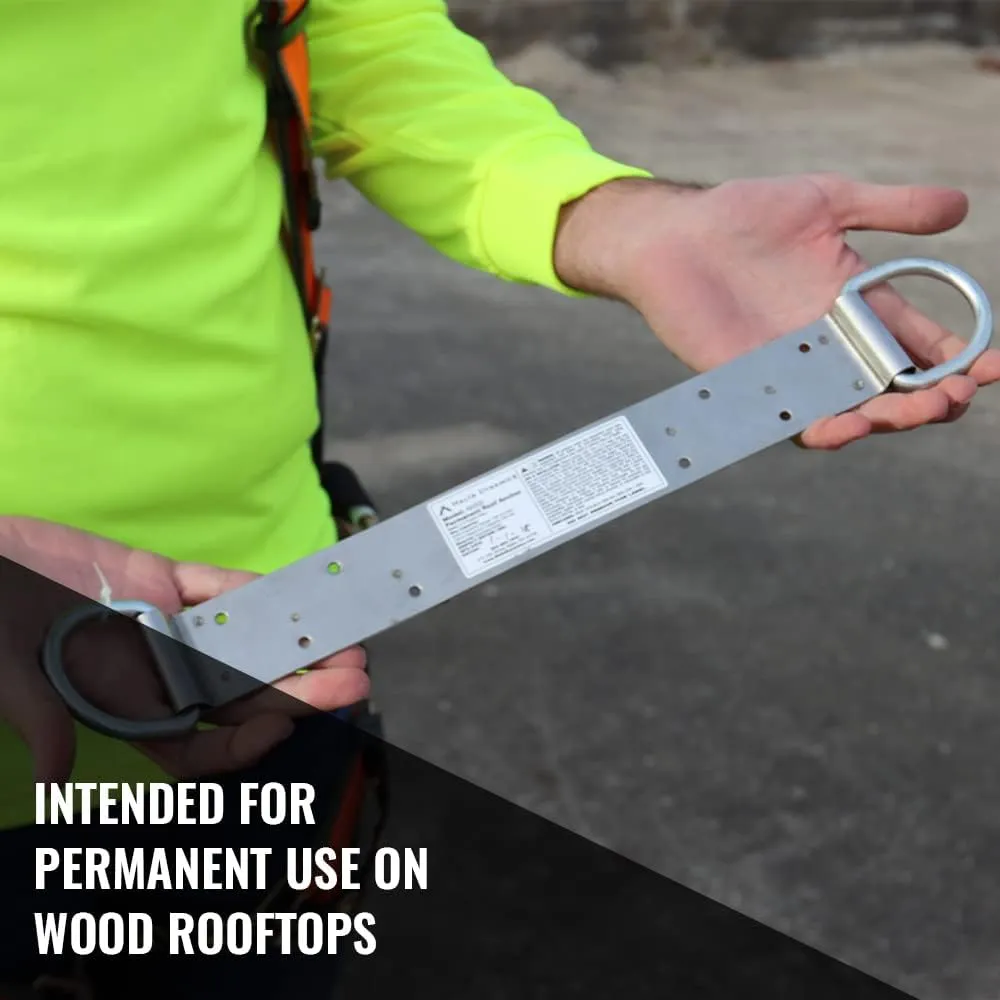 Malta Dynamics Permanent Roof Anchor – 18” Dual D-Ring Fall Protection Anchor, Easy to Install Fall Arrest System, OSHA and ANSI Compliant, Designed for 12” Ridge (16 Pack)