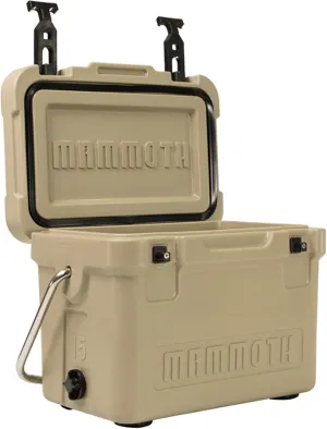 Mammoth Coolers Cruiser Series, Insulated Hard Ice Chest with Durable Double-Walled Rotomolded Construction, Great for On-The-Go Recreational Activities (Cruiser 15, Tan)