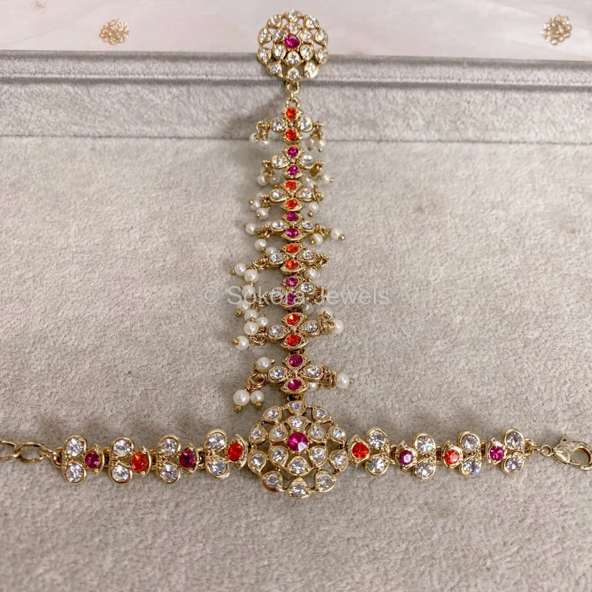 Maniba Hand Harness - Pink/Orange
