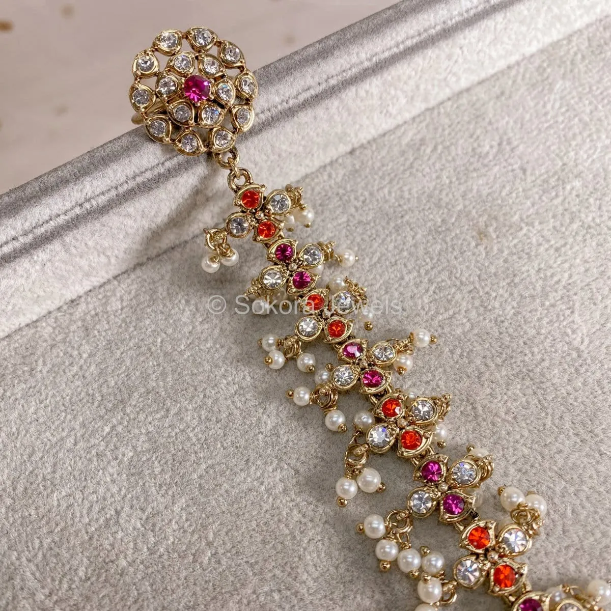 Maniba Hand Harness - Pink/Orange