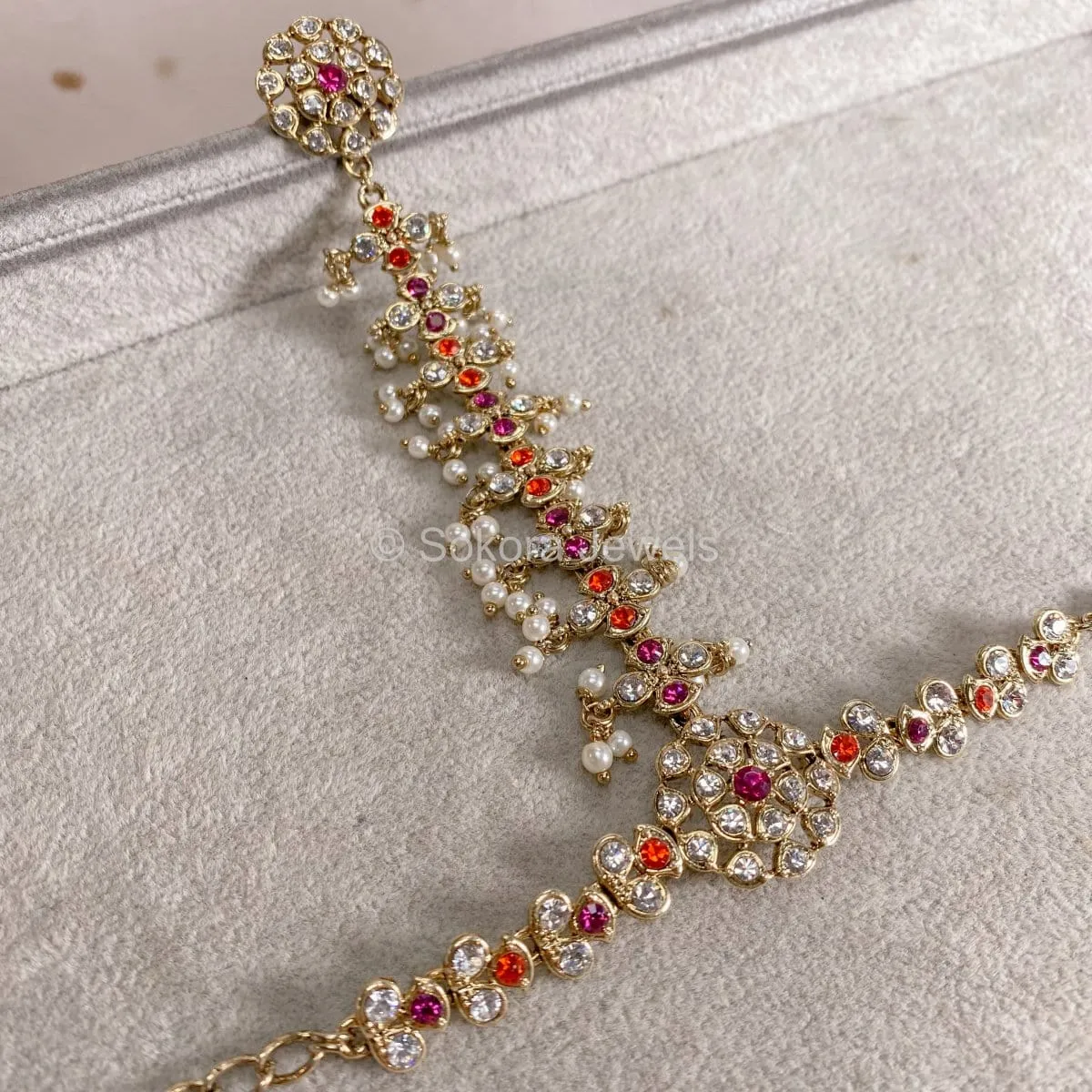 Maniba Hand Harness - Pink/Orange