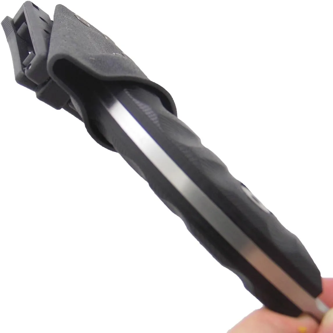 MASALONG Outdoor Survival Claw Tactical Teeth Knife Double Edged Sharp Fixed Blade Knife with Sheath (Sand Light-kydex Sheath)