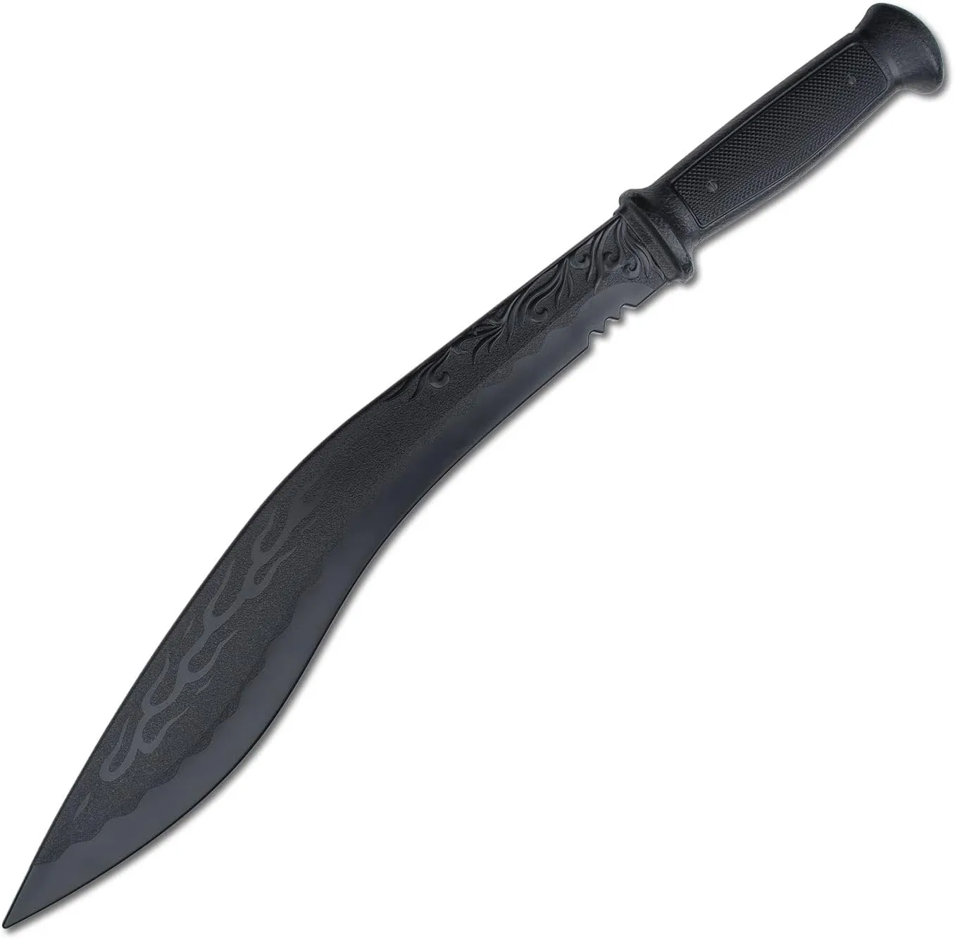 Master BladesUSA - E440-PP Martial Arts Polypropylene Knife Training Equipment – Black Blade w/Rounded Tip, Resident Evil Kukri, Handle w/Finger Ring, Self Defense, Training, Cosplay, Martial Arts
