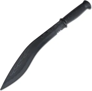 Master BladesUSA - E440-PP Martial Arts Polypropylene Knife Training Equipment – Black Blade w/Rounded Tip, Resident Evil Kukri, Handle w/Finger Ring, Self Defense, Training, Cosplay, Martial Arts