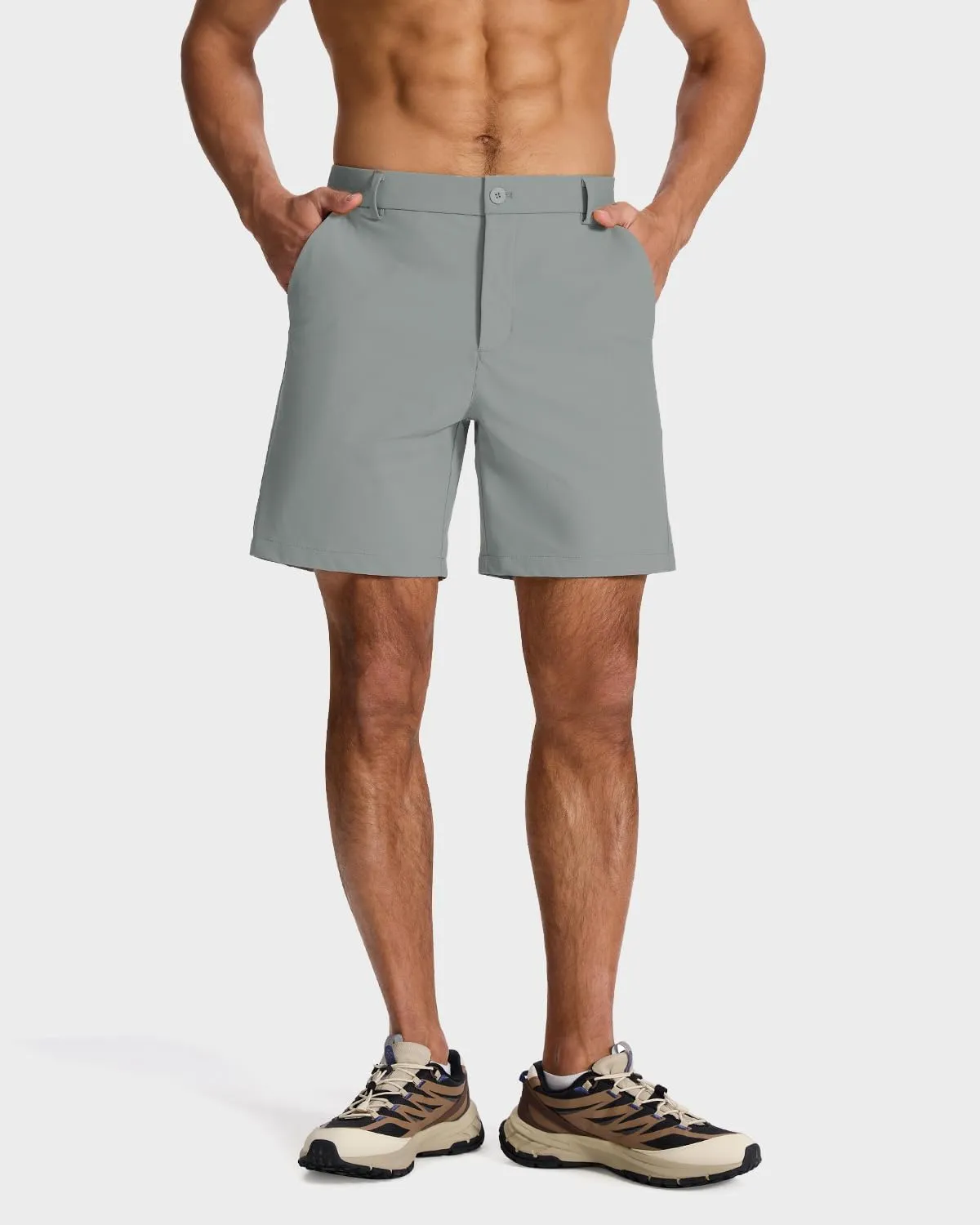 Men's Classic Fit 7/11 Inch Golf Shorts Lightweight Long Stretch Hiking Short with 4 Pockets for Casual Work