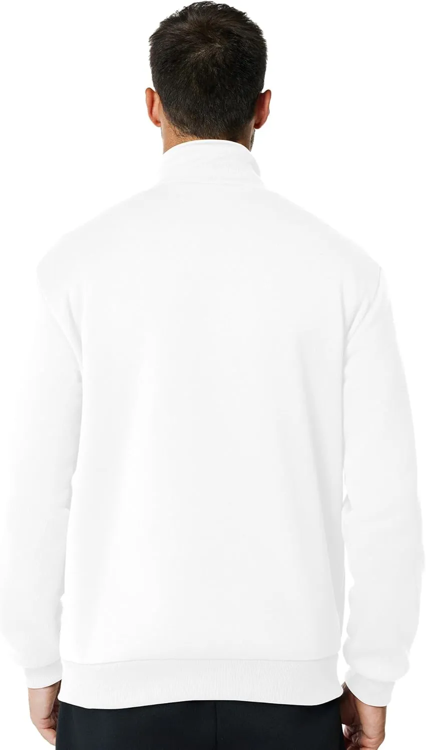 Men's Fleece Full Zip Up Sweatshirt Casual Lightweight Long Sleeve Mock Neck Jackets with Pocket
