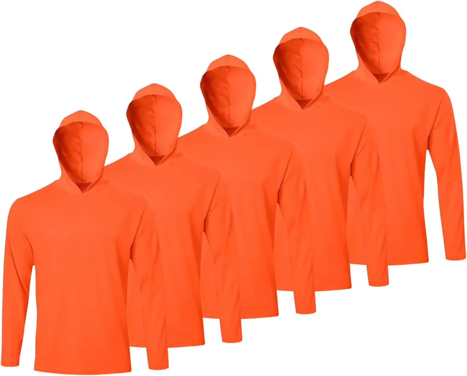 Mens Long Sleeve Shirt Lightweight Sun Protection Fishing Shirts Athletic Hoodie Shirts 5 Pack