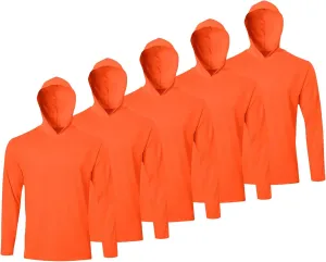 Mens Long Sleeve Shirt Lightweight Sun Protection Fishing Shirts Athletic Hoodie Shirts 5 Pack