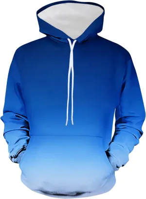 Men's Plus Size Graphic Hoodies Casual Fashion Gradient Color Long Sleeve Hooded Sweatshirt Loose Fit Muscle Pullover